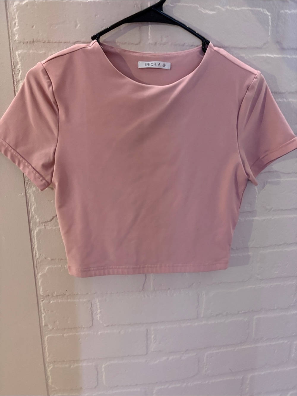 ReoRia Dusty Pink Short Sleeve Crop Top